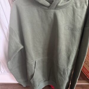 NEW Comfrt Embroidered Forest Green Minimalist Hoodie